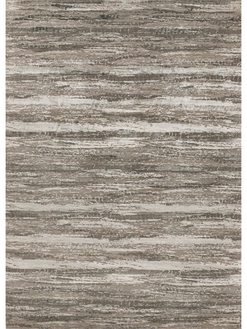 Roya Rugs modern wavy rug 10x14 in monochrome grey, pewter and silver colors with bamboo silk blend luxe look and feel.