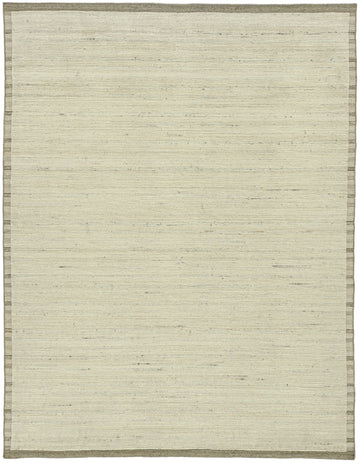Oslo OL-01 Neutral – Handwoven solid wool rug with soft linear texture in ivory, brown, and grey