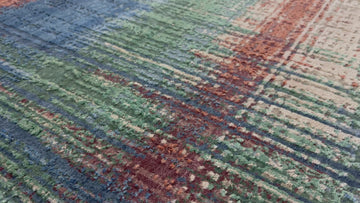 Roya Rugs Palette PL-02 Terracotta / Jade hand-knotted colorful silk rug video.