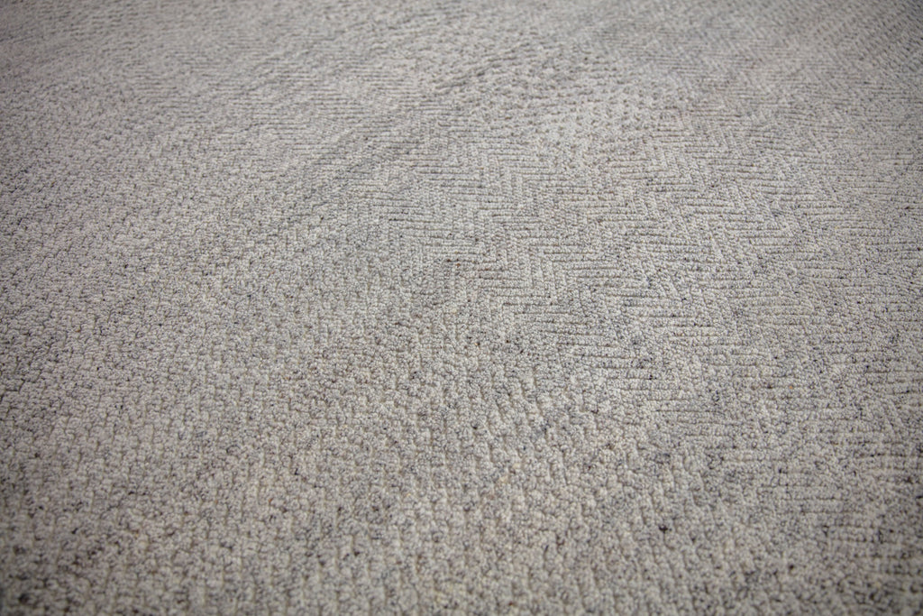 Claire CL-03 Grey Neutral wool rug with solid hidden contemporary design and variations of warm grey, brown, linen, flax and ivory/beige colors and geometric pattern by Roya Rugs