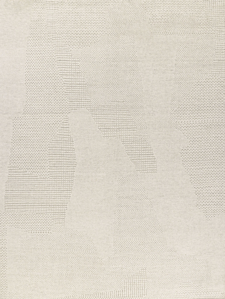 Roya Rugs Fola FO-01 handmade neutral textured ivory wool rug with high low and geometric modern design. Available in oversized 12x15 and standard 5x8, 6x9, 8x10, 9x12, 10x14 rug size.
