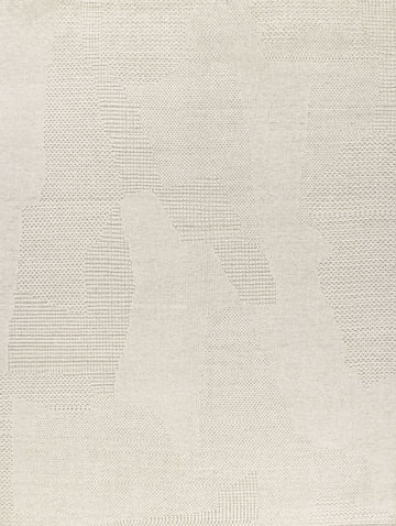 Roya Rugs Fola FO-01 handmade neutral textured ivory wool rug with high low and geometric modern design. Available in oversized 12x15 and standard 5x8, 6x9, 8x10, 9x12, 10x14 rug size.