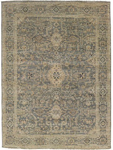 Roya Rugs Heidi HE-03 Slate / Tan rug with casual Persian design and black accents.