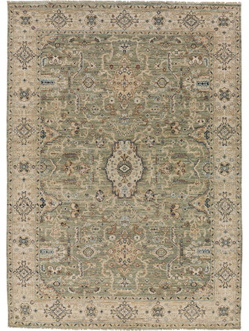 Roya Rugs Heidi HE-04 Sage / Beige hand knotted wool rug