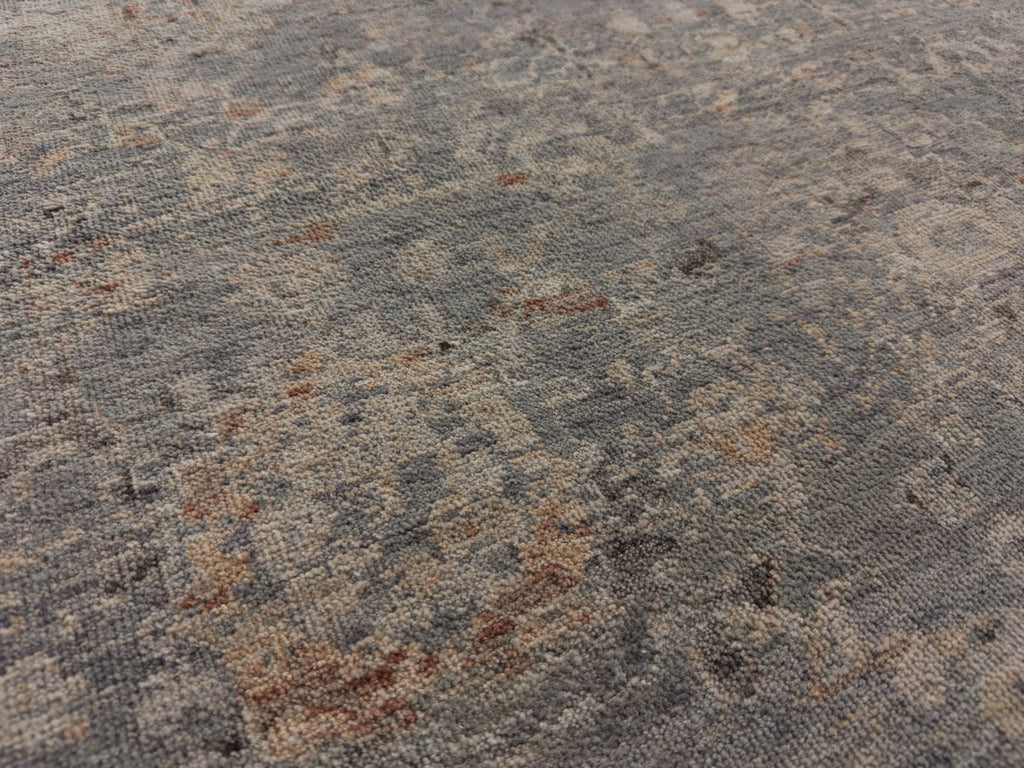 Rustic slate blue oriental rug