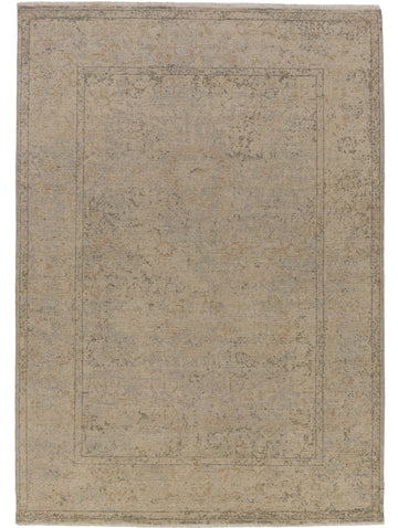Valerie VAL-04 neutral Persian rug with neutral light grey and brass accents.